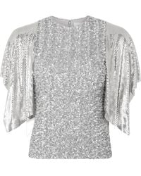 Rabanne - Sequined Mesh Top - Lyst