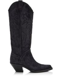 Gabriela Hearst - Capitana Suede Western Boots - Lyst