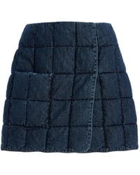 Ienki Ienki - Plahta Quilted Down Denim Mini Skirt - Lyst