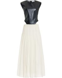 Gabriela Hearst - Mina Leather And Wool-cashmere Maxi Dress - Lyst