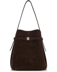 TOTEME - Belted Suede Bucket Bag - Lyst