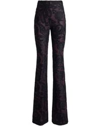 Etro - Flocked Stretch-Velvet Flared Pants - Lyst