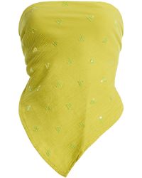 BOTEH - Solene Sequined Cotton Triangle Scarf Top - Lyst