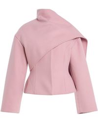 Oscar de la Renta - Draped Double-Face Virgin-Wool Jacket - Lyst