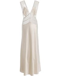 Sleeping with Jacques - Exclusive Pascal Lace-Inset Silk Maxi Dress - Lyst