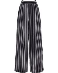 Michael Kors - Striped Crepe De Chine Wide-Leg Pants - Lyst