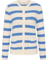 ROAME. - Manon Striped Cotton Knit Cardigan - Lyst