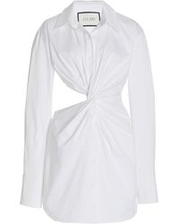 Alexis Sakari Cutout Cotton Mini Shirt Dress - White