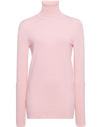 Jil Sander - Superfine Viscose High Neck Long Sleeve Knit Jumper - Lyst