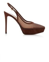 Gianvito Rossi - Mesh Platform Slingback Pumps - Lyst
