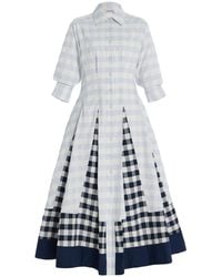 Jonathan Simkhai - Jazz Pintucked Gingham Cotton Midi Shirt Dress - Lyst