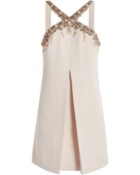 Zuhair Murad - Flared Beaded Cady Mini Dress - Lyst