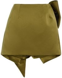 Oscar de la Renta - Draped Satin Mini Skort - Lyst
