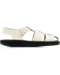 The Row - Fisherman Flat Leather Sandals - Lyst