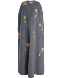 Carolina Herrera - Embroidered Virgin-Wool Cape - Lyst