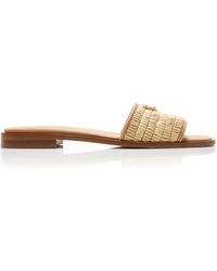 Prada - Raffia Sandals - Lyst