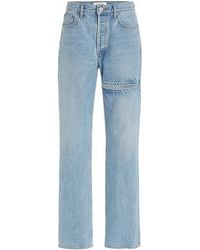 Agolde Lana Cutout Rigid Mid-rise Straight-leg Jeans - Blue