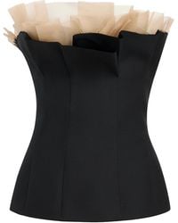 KHAITE - Sal Ruffled Wool-Silk Cady Top - Lyst
