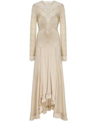 Isabel Marant - Dolores Lace-Inset Silk Satin Maxi Dress - Lyst