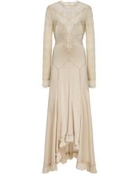 Isabel Marant - Dolores Lace-Inset Silk Satin Maxi Dress - Lyst