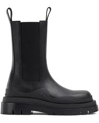 Bottega Veneta - Tire Leather Chelsea Boots - Lyst