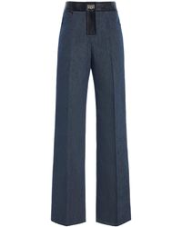 Ferragamo - Cotton Denim Trousers - Lyst