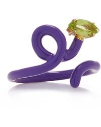 Bea Bongiasca - Baby Vine Enameled 9k Yellow Gold Peridot Ring - Lyst