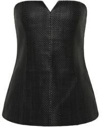 St. Agni - Strapless Woven Leather Bodice - Lyst