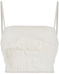 Onia - Air Smocked Linen-blend Tank Top - Lyst
