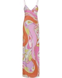 PUCCI - Crepe De Chine Maxi Dress - Lyst