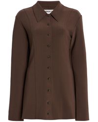 Birrot - Lay2 Fitted Button-down Crepe Top - Lyst