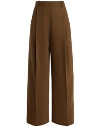 Oscar de la Renta - Tailored Wool-Blend Wide-Leg Pants - Lyst