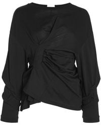 A.W.A.K.E. MODE - Organic Cotton Open-Back Knotted Jersey Top - Lyst