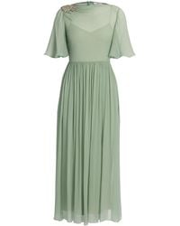 Erdem - Embellished Silk Creponne Midi Dress - Lyst