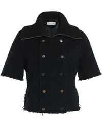 Lanvin - Short-Sleeve Wool-Blend Jacket - Lyst