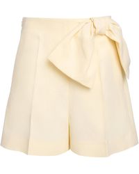 Chloé - Tie-detailed Linen-canvas Shorts - Lyst
