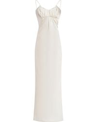 Jil Sander - Gathered Cupro-blend Midi Dress - Lyst