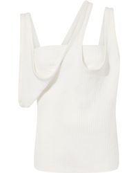 The Attico - Ribbed Cotton Jersey Top - Lyst