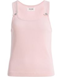 Still Here - Snap Ribbed Cotton Tank Top - Lyst