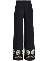 Cala De La Cruz - Toya Printed Crepe Wide-Leg Pants - Lyst