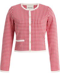 Posse - Micah Gingham Knit Cardigan - Lyst