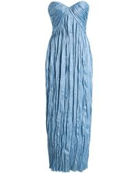 Alejandra Alonso Rojas - Bustier Pleated Crepe Maxi Dress - Lyst