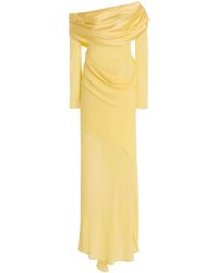 Christopher Esber - Exclusive Draped Off-The-Shoulder Silk Maxi Dress - Lyst