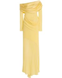 Christopher Esber - Exclusive Draped Off-The-Shoulder Silk Maxi Dress - Lyst