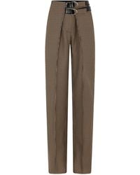 Rabanne - Belted Wool Straight-Leg Pants - Lyst