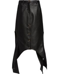 Courreges - Asymmetric Leather Midi Skirt - Lyst
