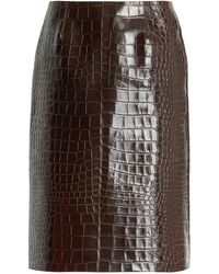 16Arlington - Wile Croc-effect Leather Midi Skirt - Lyst
