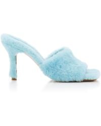 Bottega Veneta - Stretch Fur Mule Sandals - Lyst