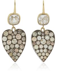Sylva & Cie - One-of-a-kind Ten Table 18k Yellow Gold Diamond Heart Earrings - Lyst