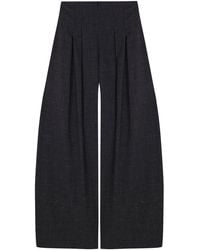 Cortana - Tiempo Wool-Silk Wide Leg Pants - Lyst